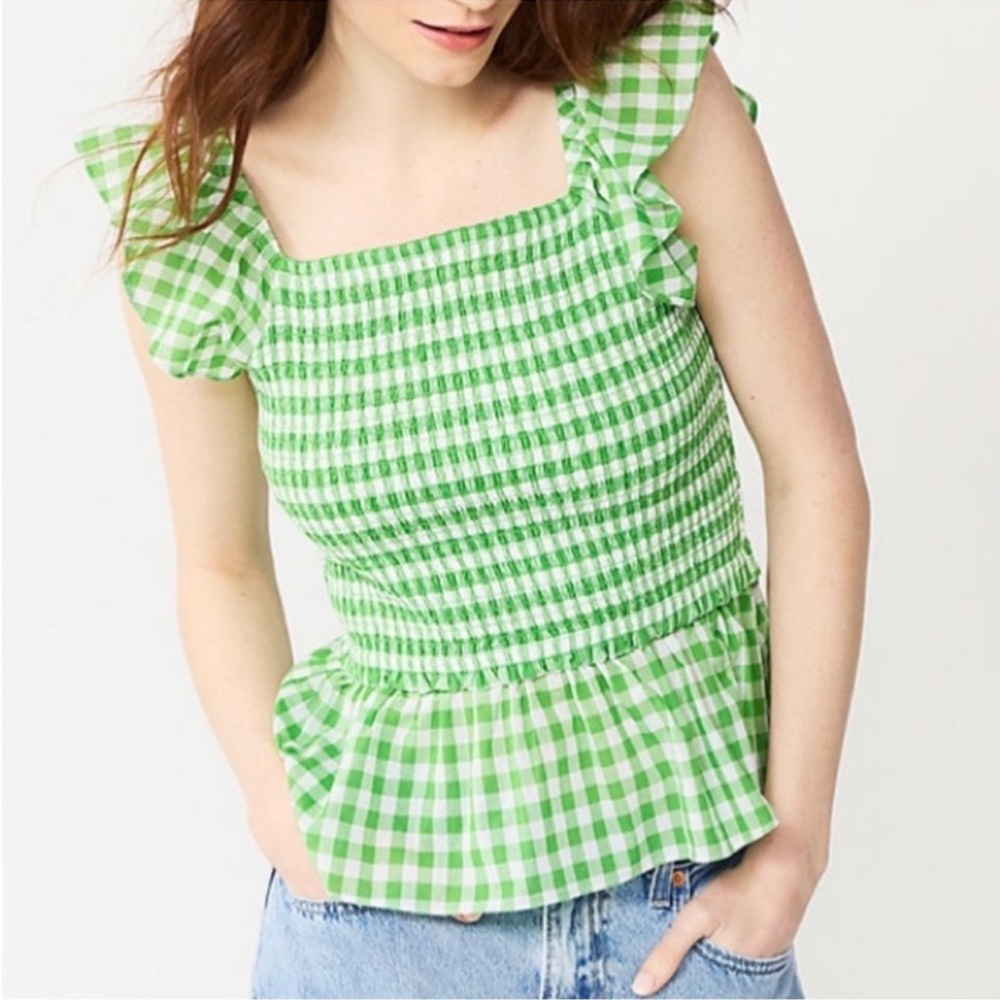 Draper James RSVP Smocked Peplum Top (Size: Large) (NWT)